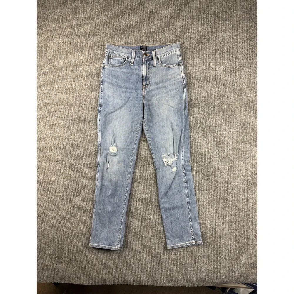 J Crew Jeans Womens‎ 29 Blue High Rise Classic Vintage Distressed Denim Pants